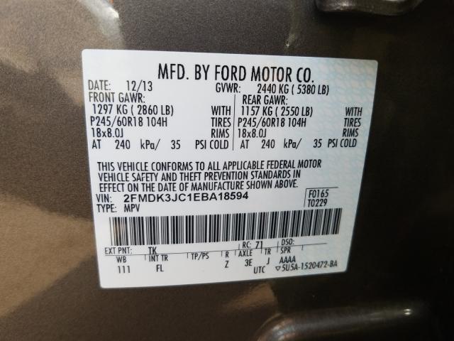 Photo 9 VIN: 2FMDK3JC1EBA18594 - FORD EDGE SEL 