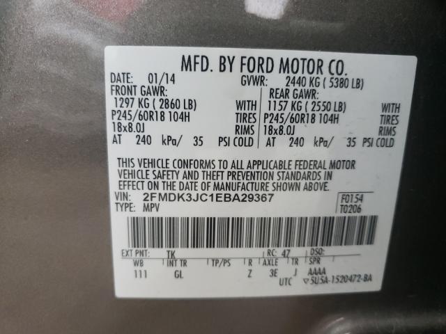 Photo 9 VIN: 2FMDK3JC1EBA29367 - FORD EDGE SEL 