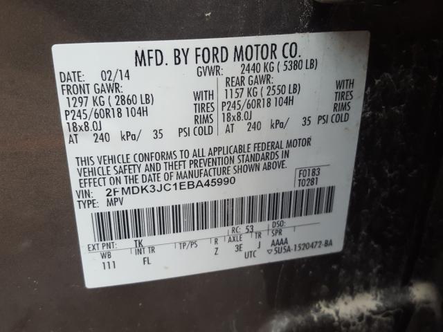 Photo 9 VIN: 2FMDK3JC1EBA45990 - FORD EDGE SEL 