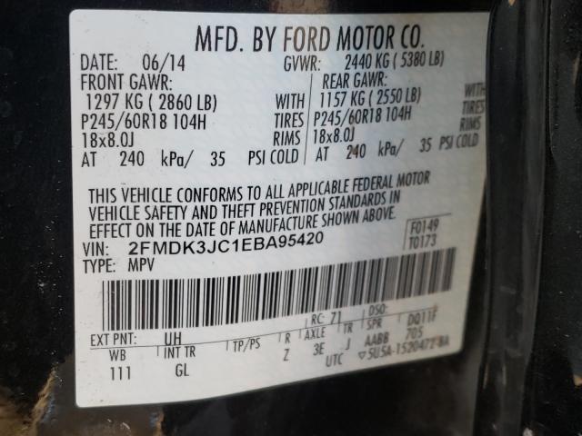 Photo 9 VIN: 2FMDK3JC1EBA95420 - FORD EDGE SEL 