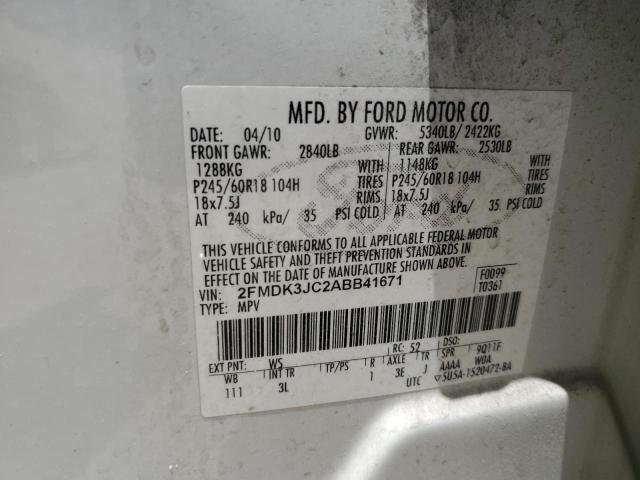 Photo 12 VIN: 2FMDK3JC2ABB41671 - FORD EDGE SEL 