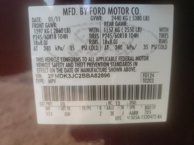 Photo 9 VIN: 2FMDK3JC2BBA82896 - FORD EDGE SEL 