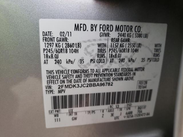 Photo 9 VIN: 2FMDK3JC2BBA96782 - FORD EDGE SEL 