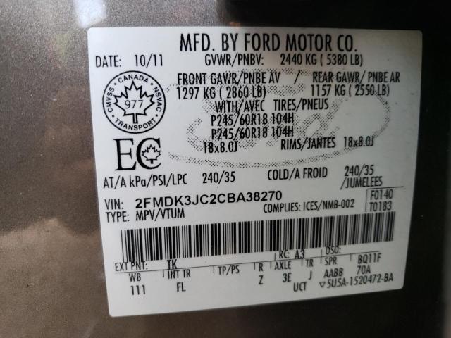 Photo 12 VIN: 2FMDK3JC2CBA38270 - FORD EDGE 