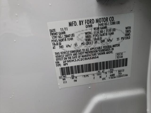 Photo 9 VIN: 2FMDK3JC2CBA52654 - FORD EDGE SEL 