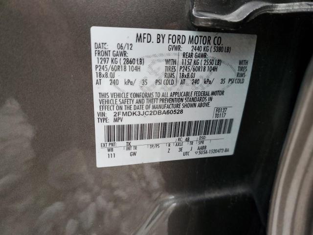 Photo 12 VIN: 2FMDK3JC2DBA60528 - FORD EDGE SEL 