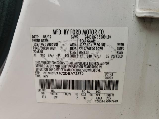 Photo 9 VIN: 2FMDK3JC2DBA72372 - FORD EDGE SEL 