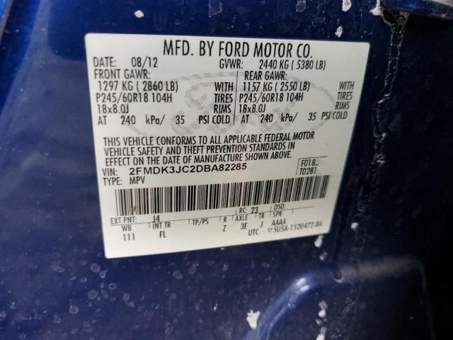 Photo 12 VIN: 2FMDK3JC2DBA82285 - FORD EDGE SEL 