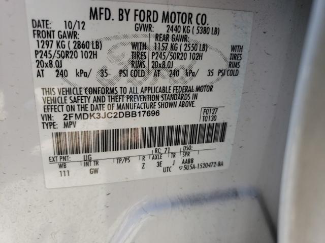 Photo 9 VIN: 2FMDK3JC2DBB17696 - FORD EDGE SEL 