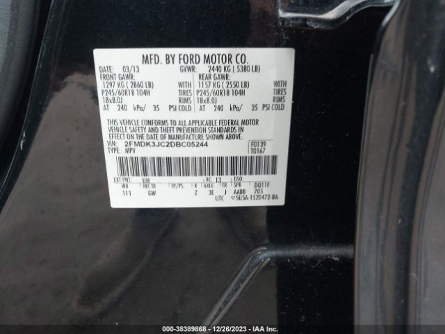 Photo 8 VIN: 2FMDK3JC2DBC05244 - FORD EDGE 