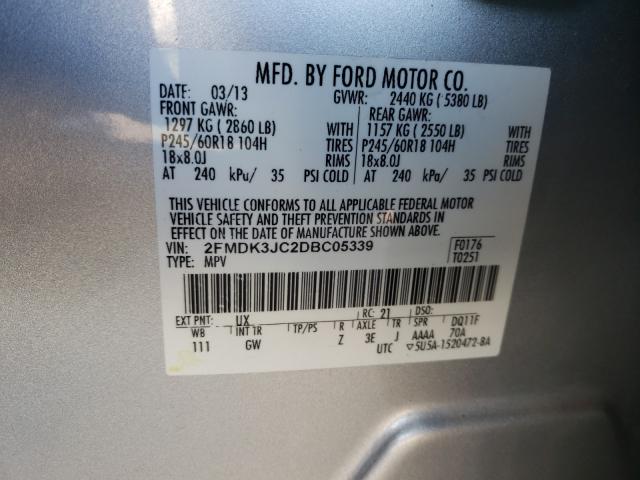 Photo 9 VIN: 2FMDK3JC2DBC05339 - FORD EDGE SEL 