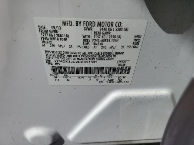 Photo 13 VIN: 2FMDK3JC2DBC91381 - FORD EDGE 