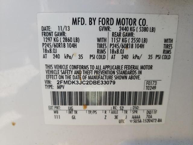 Photo 9 VIN: 2FMDK3JC2DBE33079 - FORD EDGE SEL 