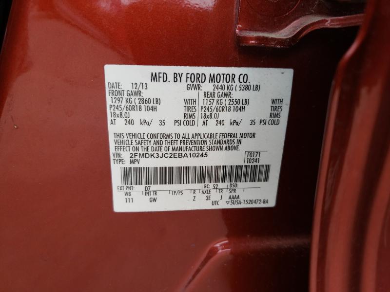 Photo 9 VIN: 2FMDK3JC2EBA10245 - FORD EDGE SEL 