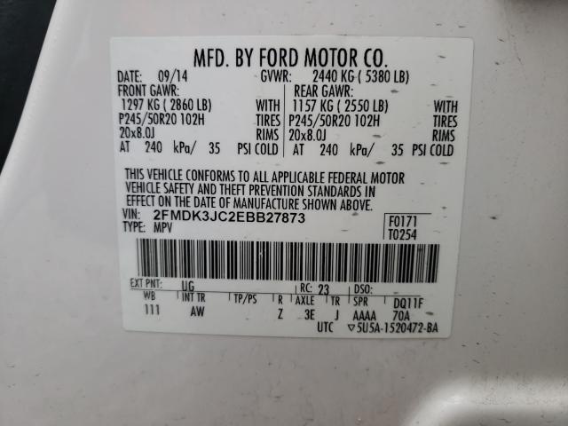 Photo 9 VIN: 2FMDK3JC2EBB27873 - FORD EDGE SEL 