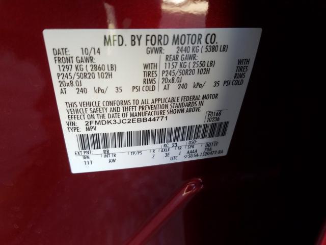 Photo 9 VIN: 2FMDK3JC2EBB44771 - FORD EDGE SEL 