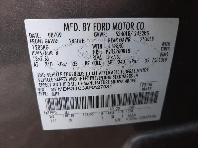 Photo 9 VIN: 2FMDK3JC3ABA27081 - FORD EDGE SEL 