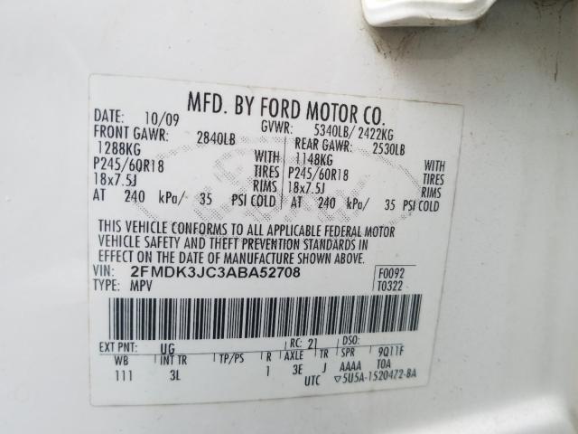 Photo 9 VIN: 2FMDK3JC3ABA52708 - FORD EDGE SEL 