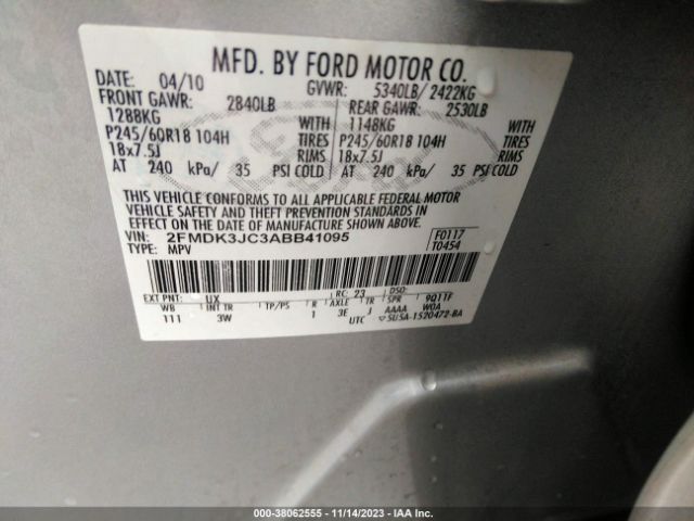 Photo 8 VIN: 2FMDK3JC3ABB41095 - FORD EDGE 