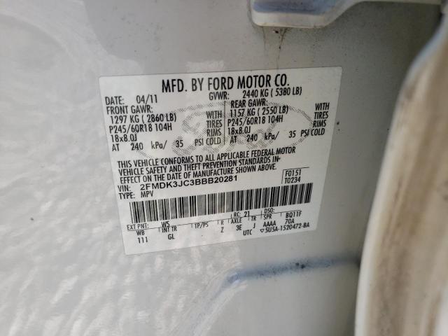 Photo 12 VIN: 2FMDK3JC3BBB20281 - FORD EDGE SEL 