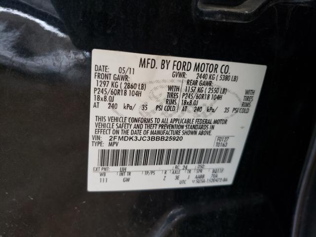 Photo 9 VIN: 2FMDK3JC3BBB25920 - FORD EDGE SEL 