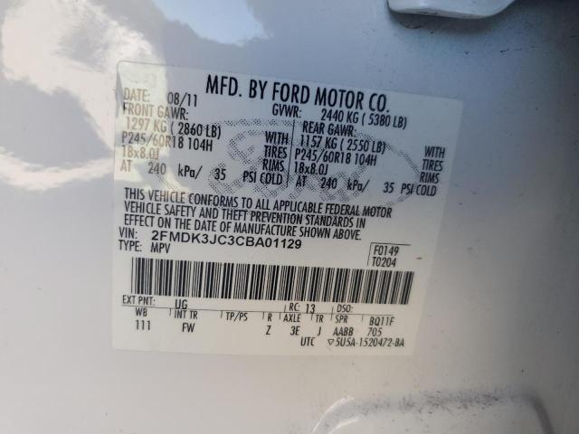 Photo 12 VIN: 2FMDK3JC3CBA01129 - FORD EDGE SEL 