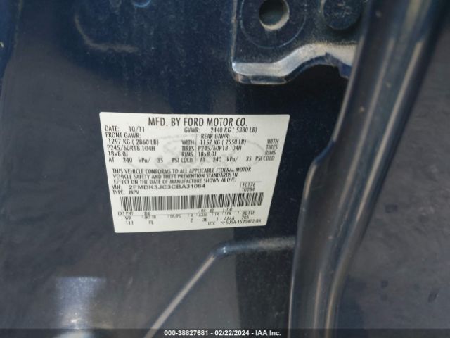 Photo 8 VIN: 2FMDK3JC3CBA31084 - FORD EDGE 