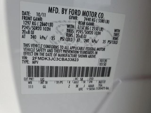 Photo 11 VIN: 2FMDK3JC3CBA33823 - FORD EDGE SEL 