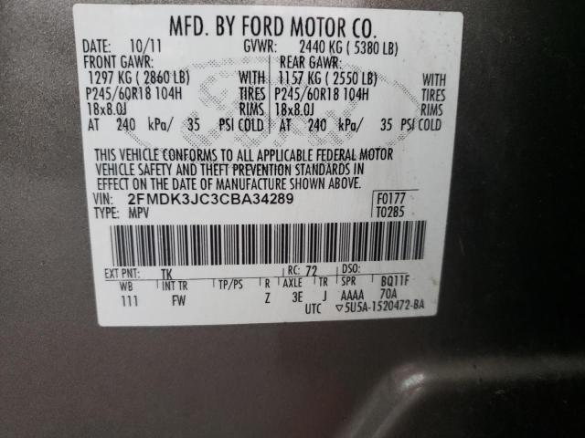 Photo 9 VIN: 2FMDK3JC3CBA34289 - FORD EDGE SEL 