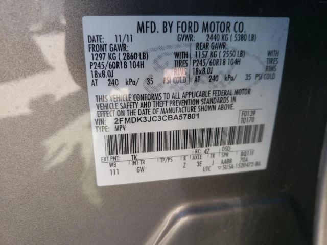 Photo 9 VIN: 2FMDK3JC3CBA57801 - FORD EDGE SEL 