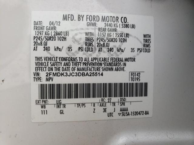 Photo 13 VIN: 2FMDK3JC3DBA25514 - FORD EDGE SEL 