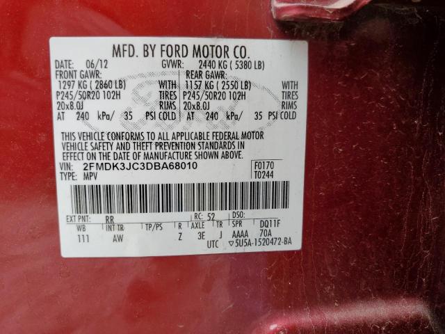 Photo 11 VIN: 2FMDK3JC3DBA68010 - FORD EDGE 