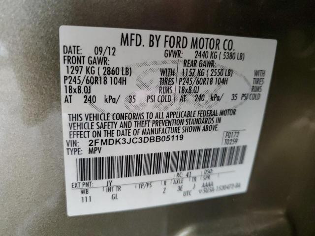 Photo 13 VIN: 2FMDK3JC3DBB05119 - FORD EDGE SEL 