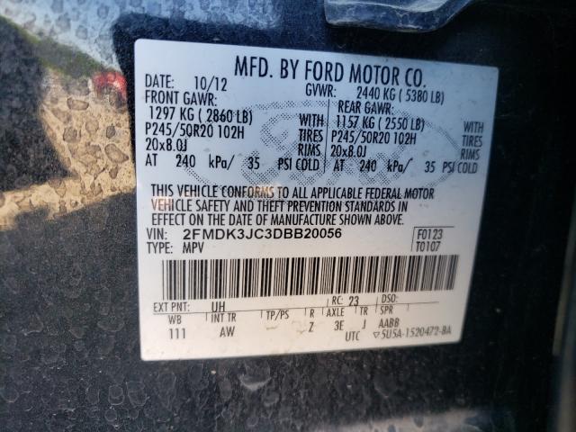 Photo 9 VIN: 2FMDK3JC3DBB20056 - FORD EDGE SEL 