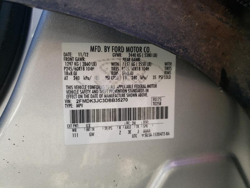 Photo 9 VIN: 2FMDK3JC3DBB35270 - FORD EDGE SEL 