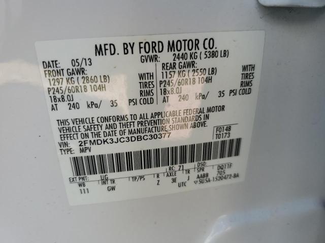 Photo 13 VIN: 2FMDK3JC3DBC30377 - FORD EDGE SEL 