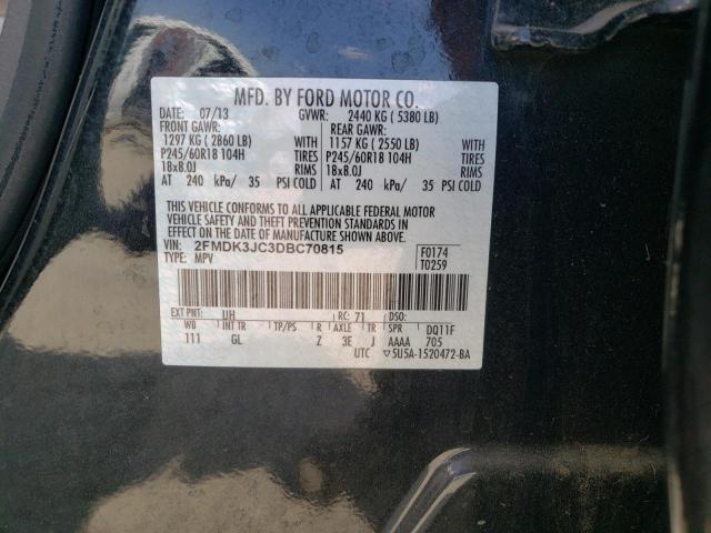 Photo 9 VIN: 2FMDK3JC3DBC70815 - FORD EDGE SEL 