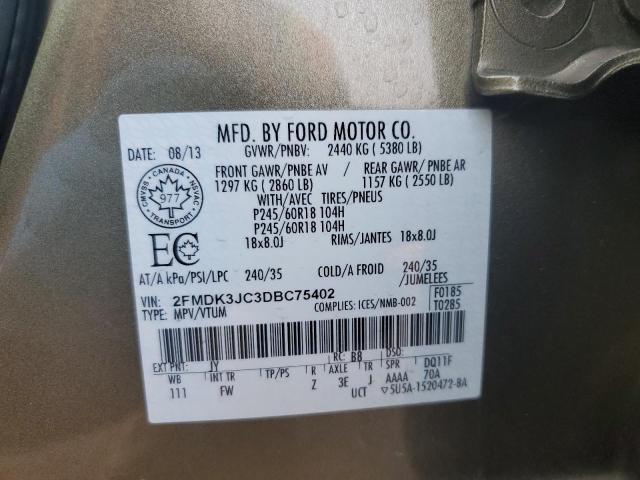 Photo 12 VIN: 2FMDK3JC3DBC75402 - FORD EDGE SEL 