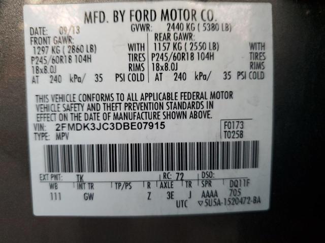 Photo 13 VIN: 2FMDK3JC3DBE07915 - FORD EDGE SEL 