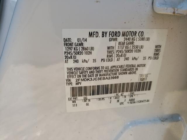 Photo 9 VIN: 2FMDK3JC3EBA23988 - FORD EDGE SEL 