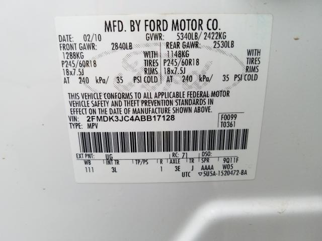 Photo 9 VIN: 2FMDK3JC4ABB17128 - FORD EDGE 