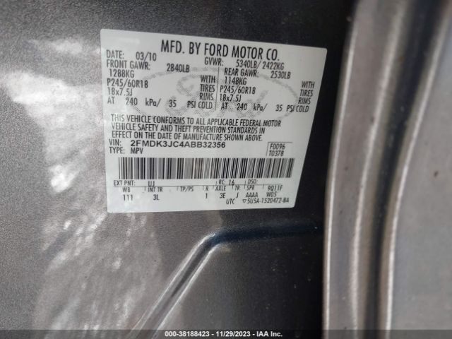 Photo 8 VIN: 2FMDK3JC4ABB32356 - FORD EDGE 