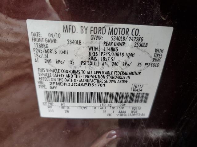 Photo 11 VIN: 2FMDK3JC4ABB51781 - FORD EDGE 