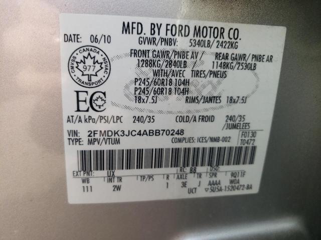 Photo 13 VIN: 2FMDK3JC4ABB70248 - FORD EDGE SEL 