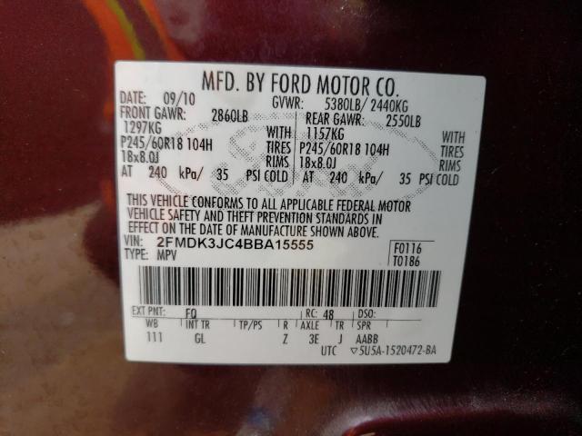 Photo 12 VIN: 2FMDK3JC4BBA15555 - FORD EDGE SEL 