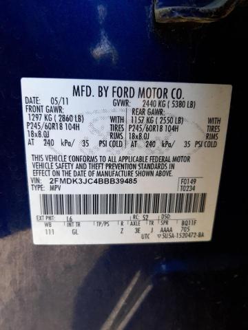 Photo 9 VIN: 2FMDK3JC4BBB39485 - FORD EDGE SEL 