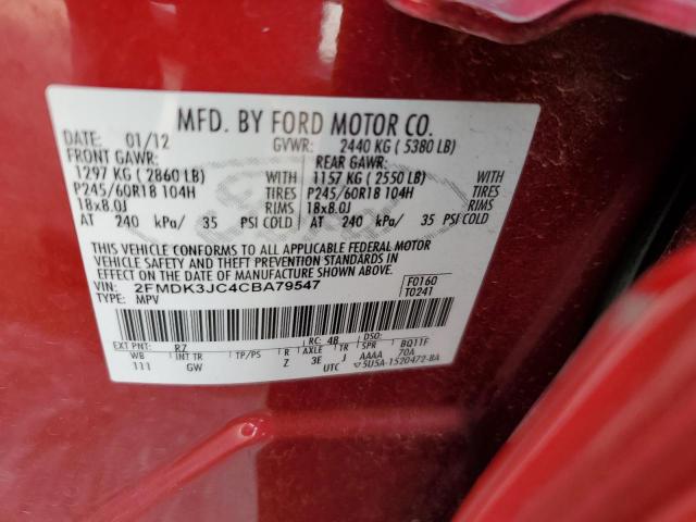 Photo 12 VIN: 2FMDK3JC4CBA79547 - FORD EDGE SEL 