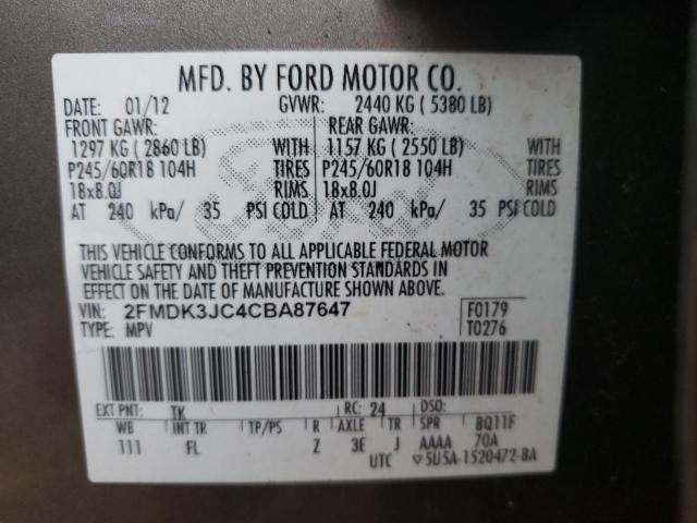 Photo 12 VIN: 2FMDK3JC4CBA87647 - FORD EDGE SEL 