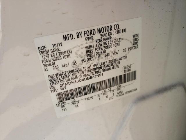 Photo 12 VIN: 2FMDK3JC4DBB17151 - FORD EDGE SEL 