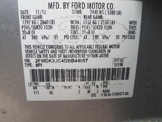 Photo 9 VIN: 2FMDK3JC4DBB44057 - FORD EDGE SEL 